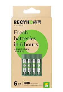 綠再每日充 充電器 B421 連4顆4號鎳氫充電電池