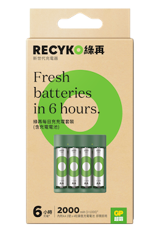 綠再每日充 充電器 B421 連4顆3號鎳氫充電電池
